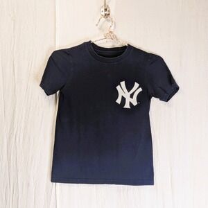 Kids Navy Blue NY Yankees T-Shirt #99 Judge Small/8 Embroidered Logo